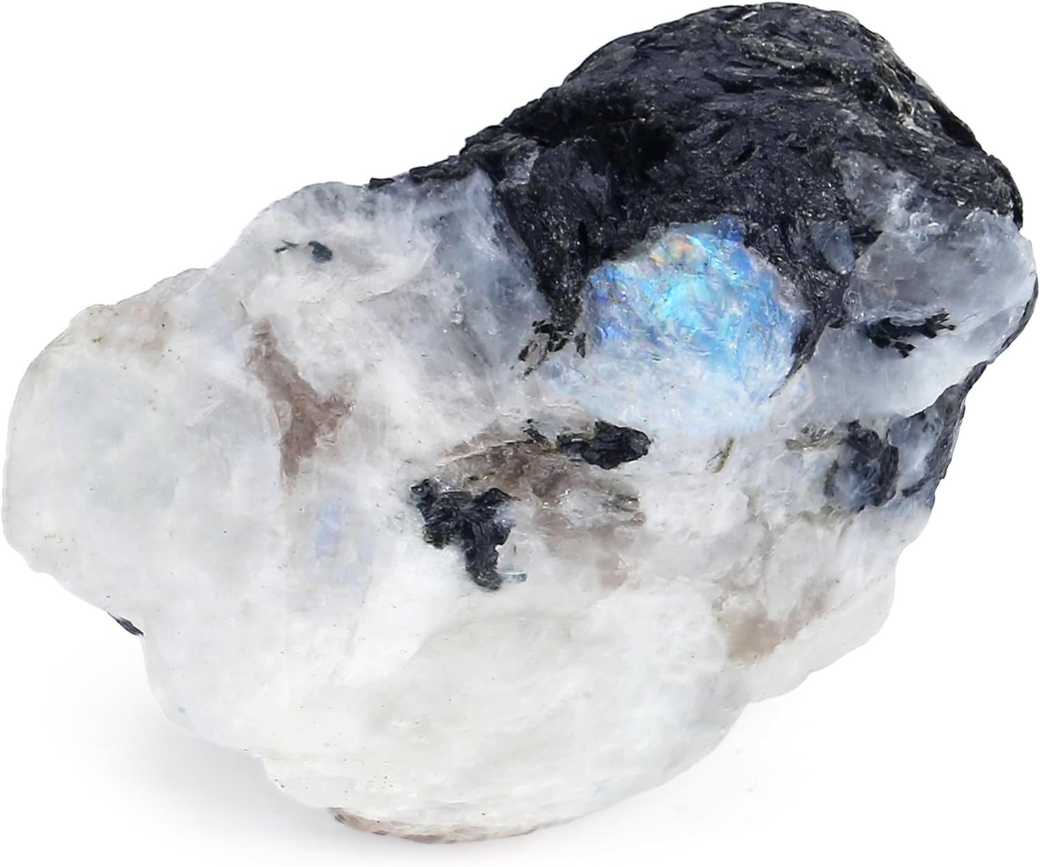 YATOJUZI Rainbow Moonstone 1.8-2.2" Natural Raw Stones and Healing Crystals Large Labradorite Stone Rough Crystal Rocks for Tumbling Cabbing Polishing Fountain Rocks Decoration 1PCS