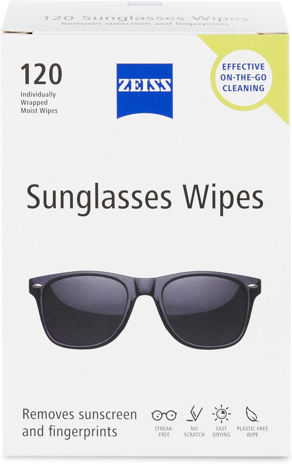 ZEISS Pre Moistened Sunglasses Cleaning Wipes 120 Count
