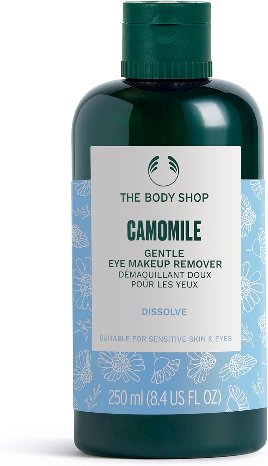 The Body Shop Camomile Gentle Eye Makeup Remover (1x 250ml), Eye Makeup Remover Suitable for Sensitive Skin, Waterproof Mascara Remover, Vegan