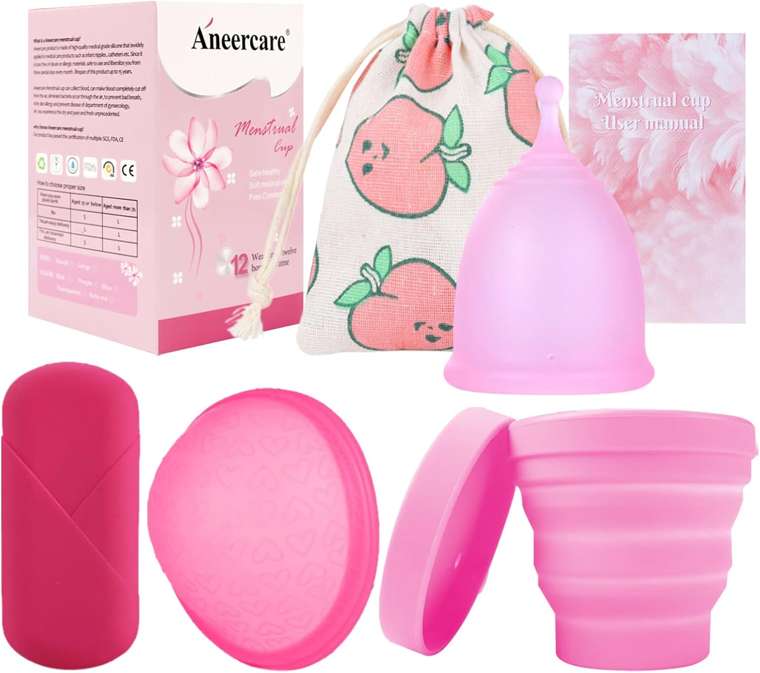 EACHPT Menstrual Cups, 4Pcs Reusable Menstrual Disc with Storage Bag, Soft Flexible Medical Grade Silicone,Period Disc Set with 12 Hr Wear, Sanitary Pad and Tampon Alternative, Size L