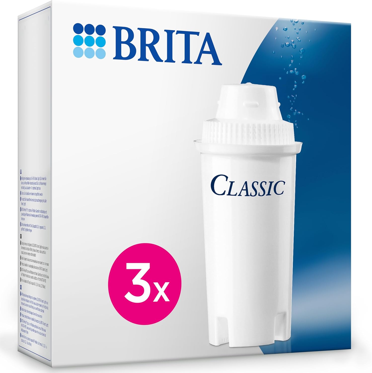 BRITA Classic replacement water filter cartridges, reduce chlorine, limescale and impurities - 3 pack