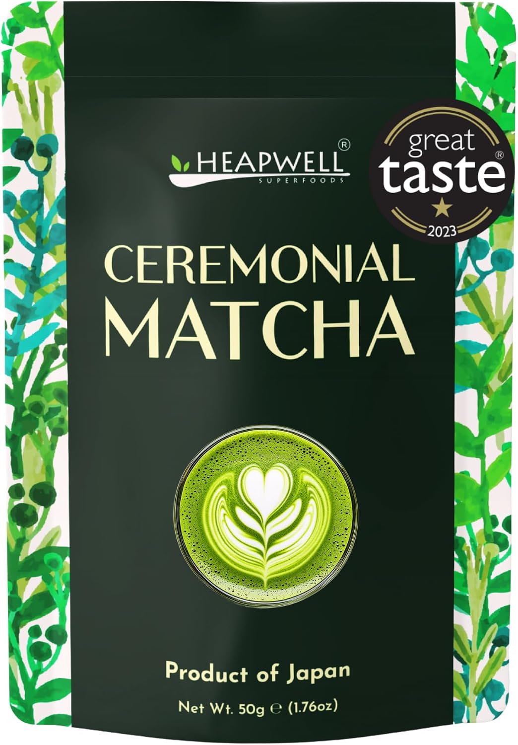 Heapwell Matcha - Classic Ceremonial Grade Matcha Powder from Japan, 50g | Ideal for Lattes & Smoothies