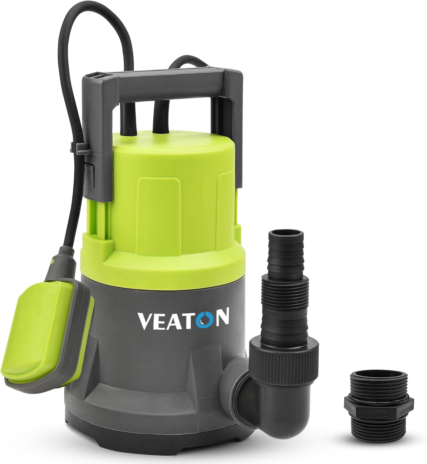 VEATON 400W Electric Submersible Water Pump for Clean Water, Max Flow 11000L/H Compact Utility Pump, Drain Water from Garden Pond Swimming Pool Hot Tub with Float Switch and Hose Connector