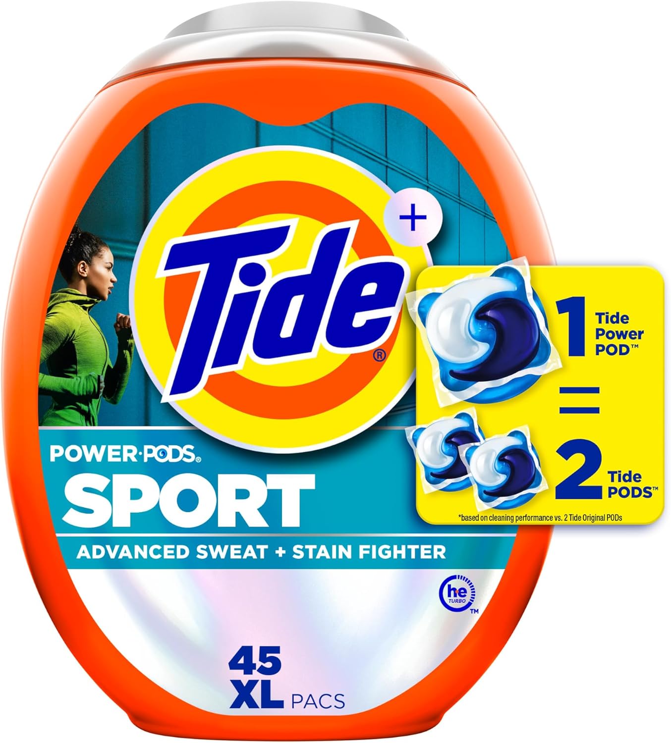 Tide Power Pods Laundry Detergent Pacs with Febreze Sport, 45 Count, Febreze Freshness with Sport Odor Defense
