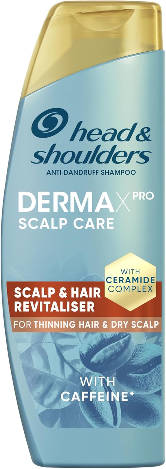 Head & Shoulders DermaXPro Revitaliser Anti Dandruff Shampoo 300ml with Caffeine and Ceramide Complex. Moisturises Dry Scalp & Thinning Hair and Helps Reinforce the Skin Barrier