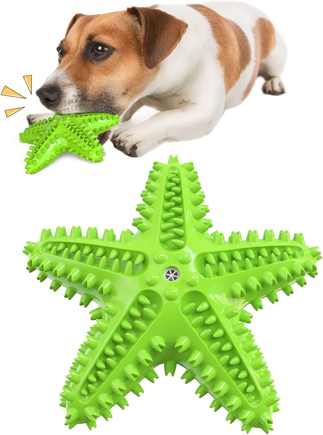 Carllg Dog Toys for Aggressive Chewers, Puppy Teething Chew Toys, Durable Indestructible Squeaky Interactive Puzzle Starfish Toys for Small Medium Large Breed