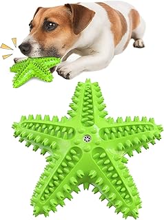 Carllg Dog Toys for Aggressive Chewers, Puppy Teething Chew Toys, Durable Indestructible Squeaky Interactive Puzzle Starfish Toys for Small Medium Large Breed