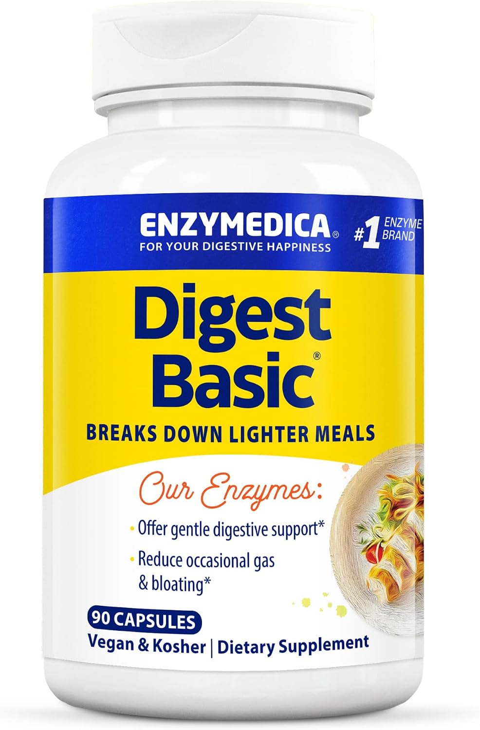 Enzymedica Digest Basic - Helps Gas & Bloating - 90 Caps