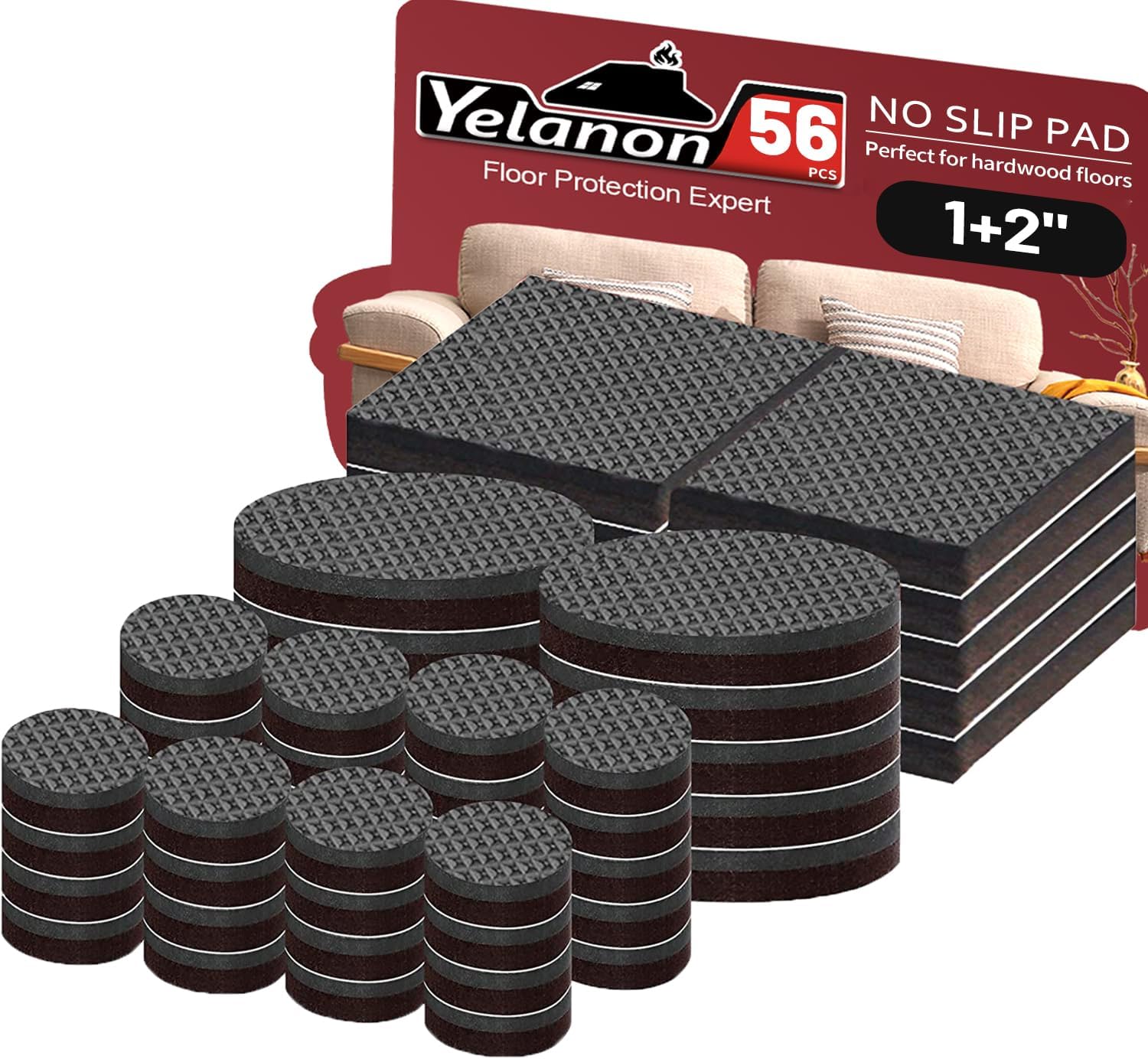 Non Slip Furniture Pads for Hardwood Floors -Yelanon Furniture Grippers