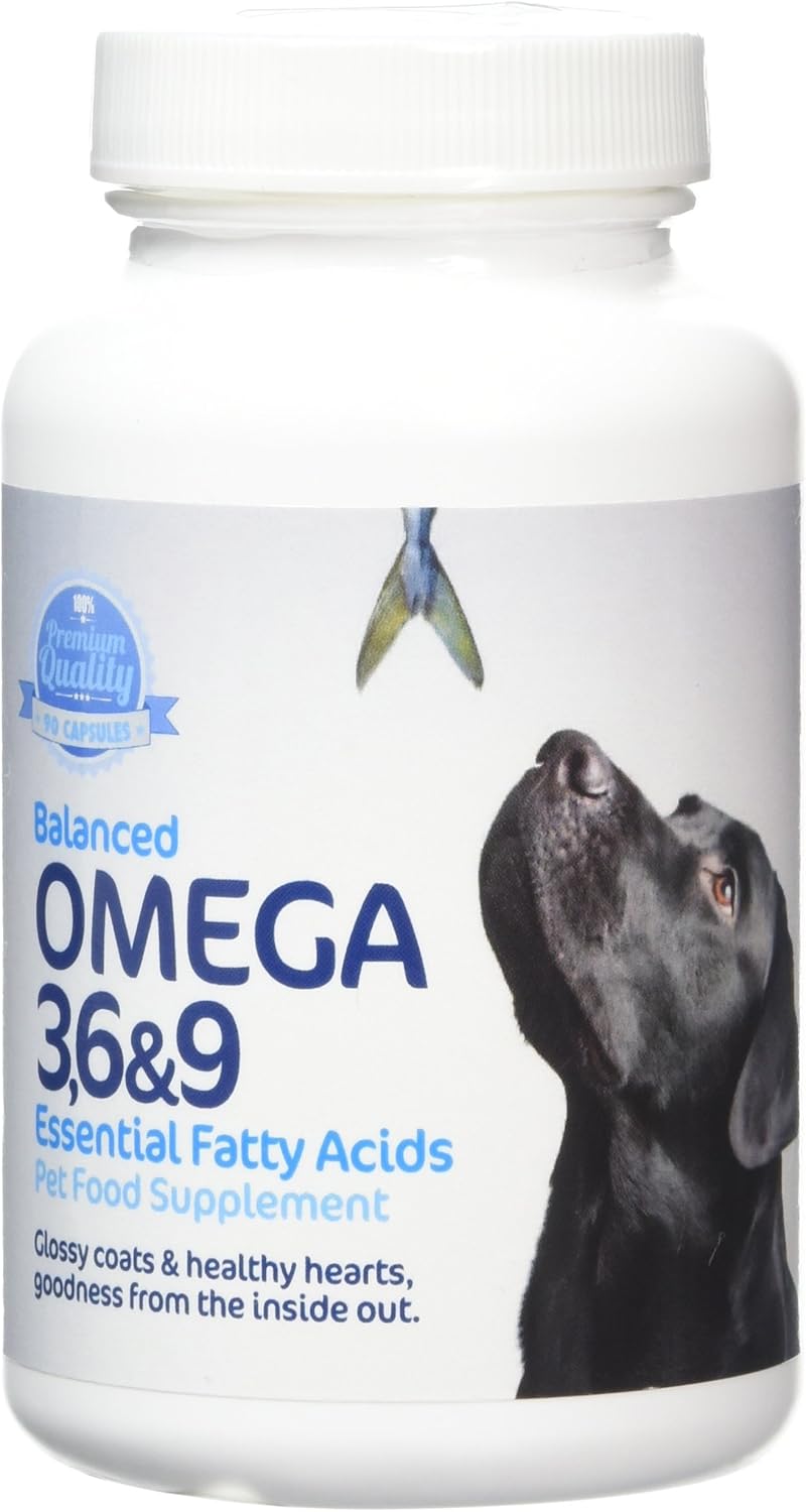 Imexa Balanced Omega 3, 6 and 9 Essential Fatty Acids Softgel Capsules for Dog 1000mg (Pack of 90)
