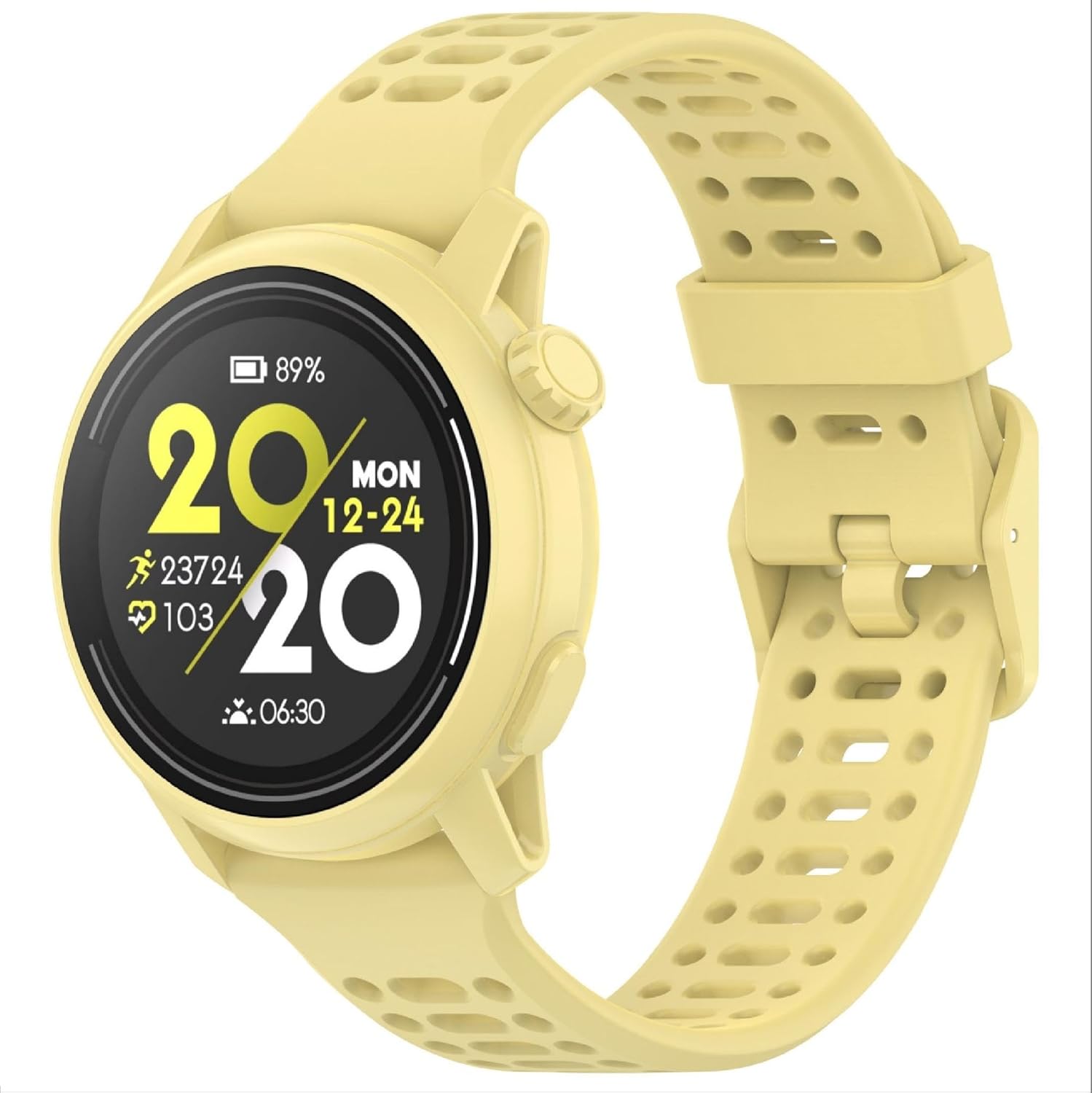 GIOPUEY Strap Compatible with COROS Pace Pro/Pace 3/APEX Pro/2 Pro/46MM, Soft silicone Watch Strap, Strap Replacement [Wear-resistant] [breathable] - yellow