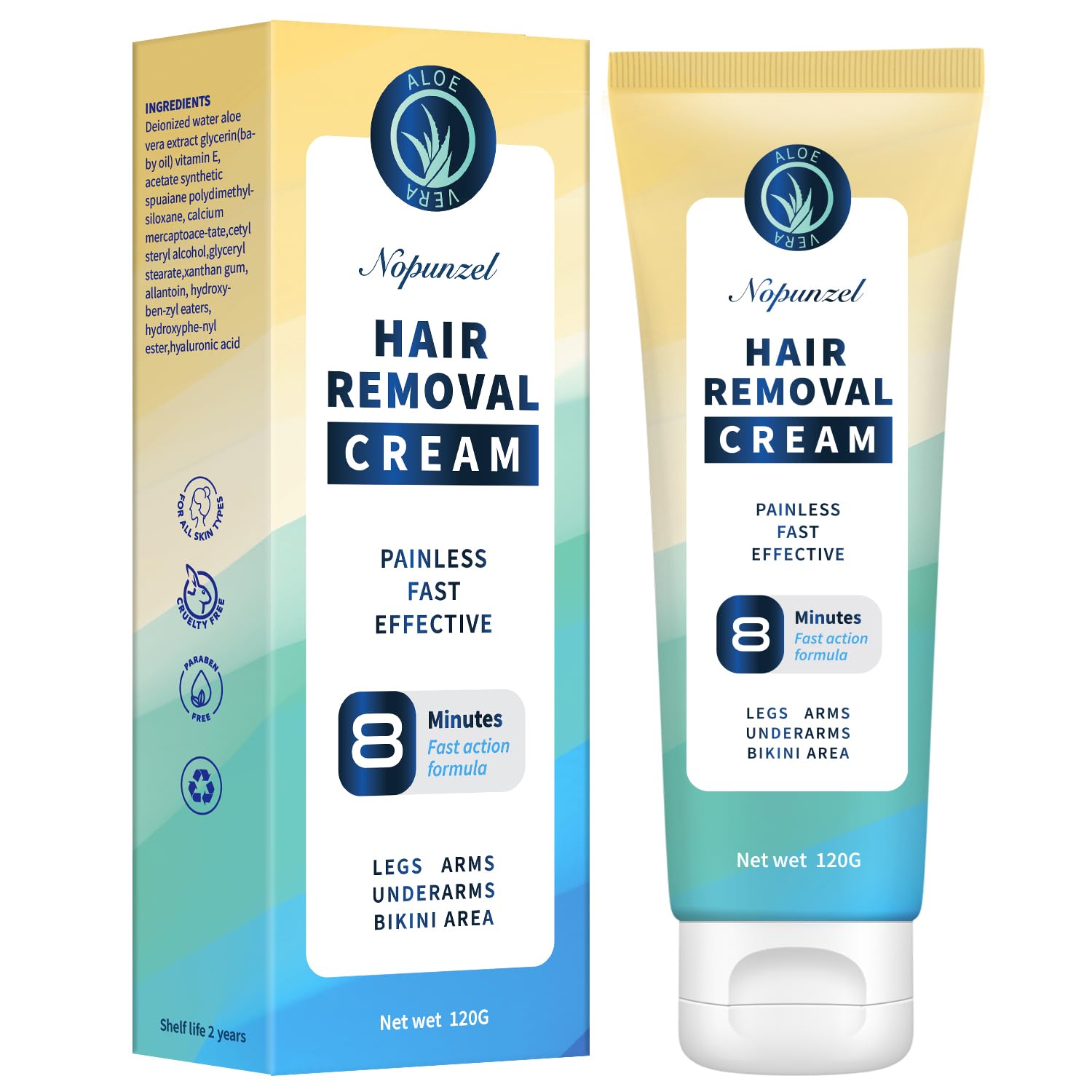 Hair Removal Cream: Intimate/Private Hair Removal Cream for Women and Men - Hair Removal for Body Legs Arms Underarms - Painless Bikini Hair Removal Cream - Depilatory Cream - Skin Friendly - 120g