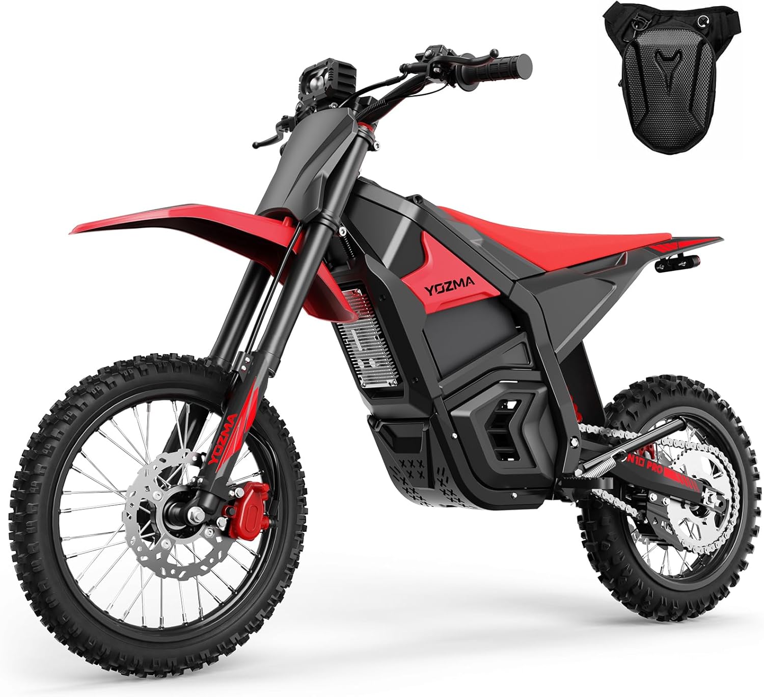 IN10 Pro Electric Dirt Bike, 5500 Peak Mid- Drive Motor, 50 Mph Max Speed Ebike, 60V 27AH Bttery with 60 Miles Max Range, 17''/14'' Off-Road Tires, Hydraulic Brakes & Dual Shock Absorption