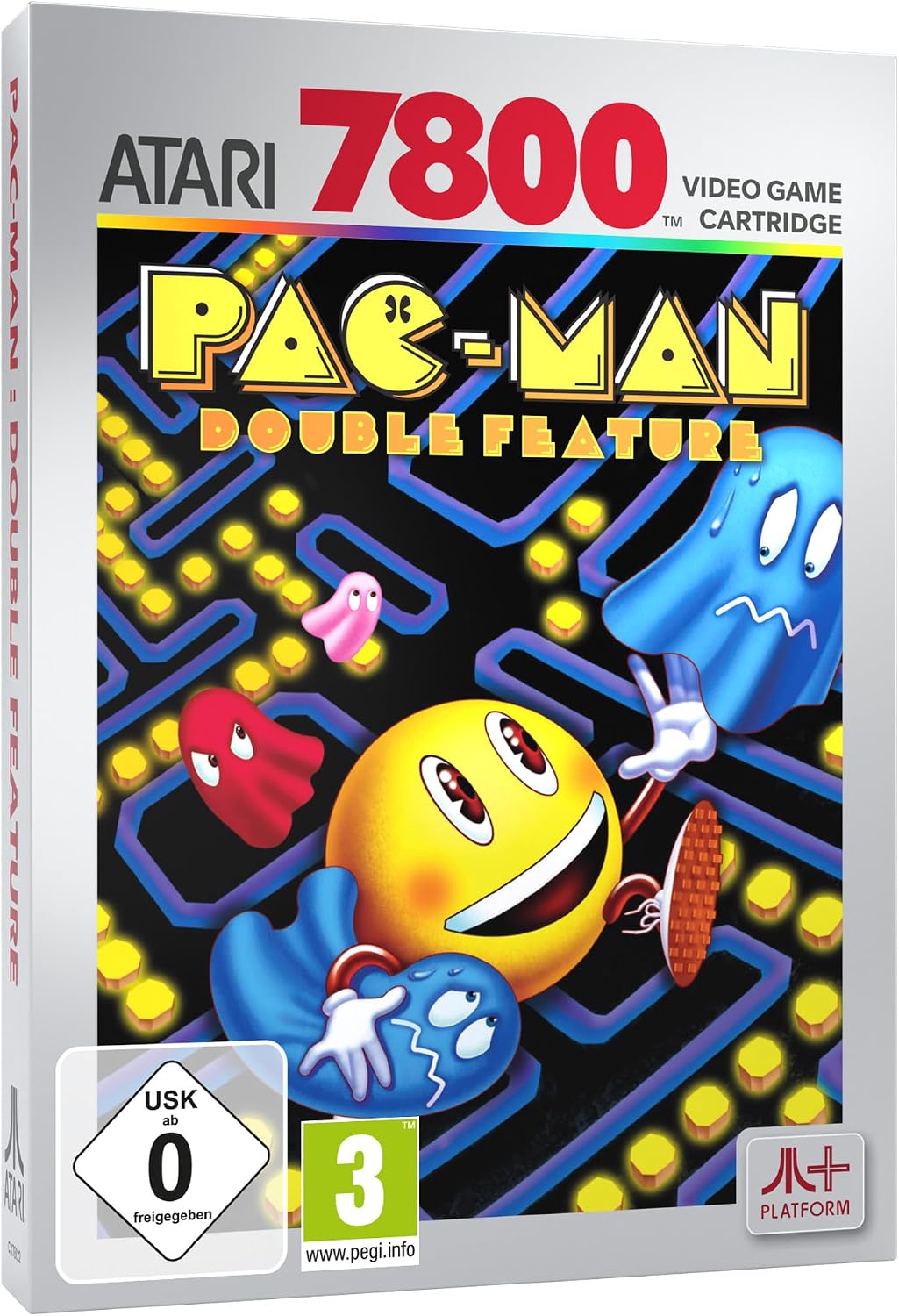 PAC-MAN Double Feature (compatible with Atari 2600+, Atari 7800+ and Atari 7800 video game systems)