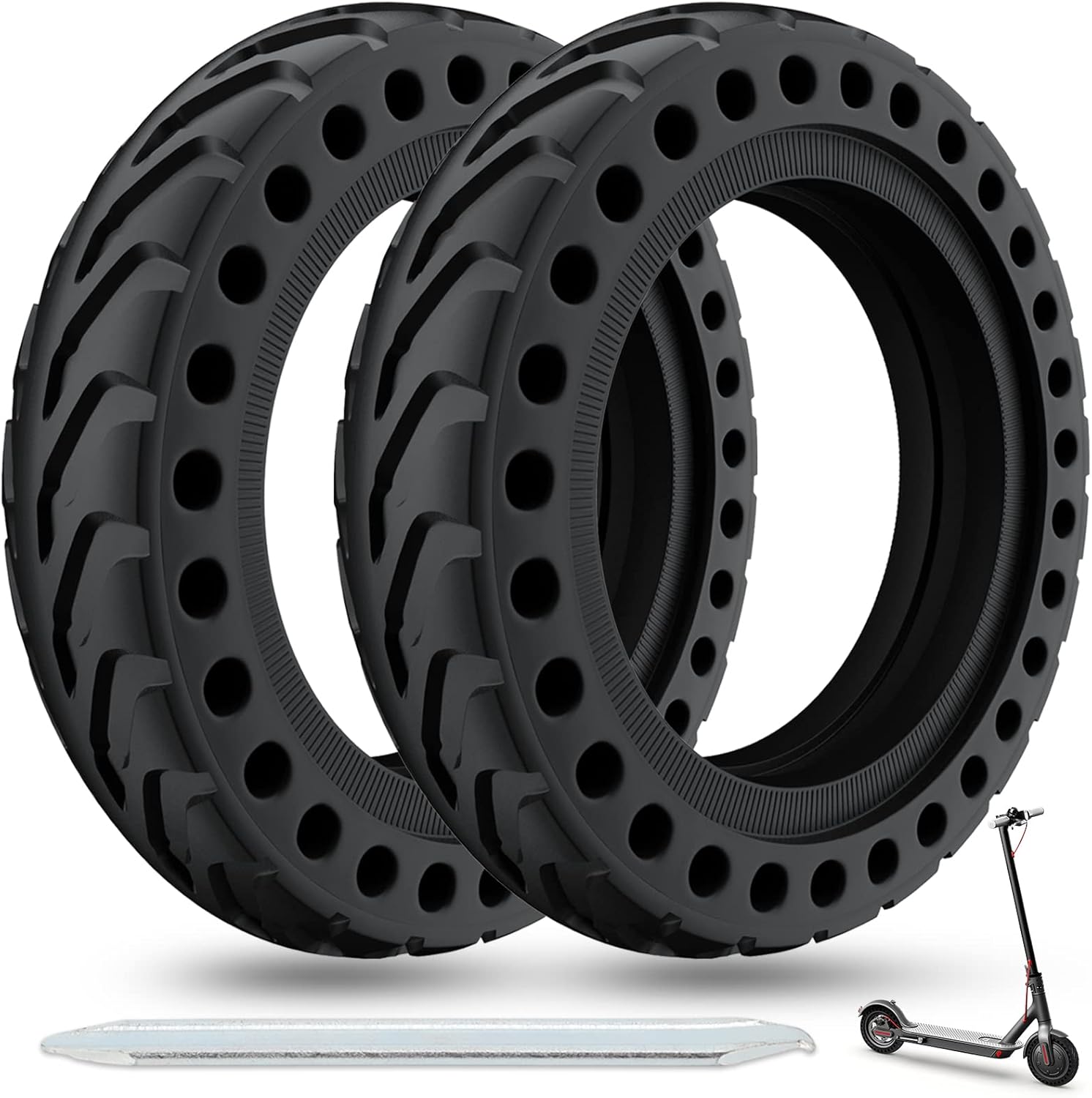 Cooryda Solid Tire for Xiaomi m365 Electric Scooter Mijia Mi m365 pro/gotrax gxl V2/gotrax XR, 8.5 inches Electric Scooter Wheels 8 1/2'' Front or Rear Replacement Honeycomb Solid Tires(2 Piece)