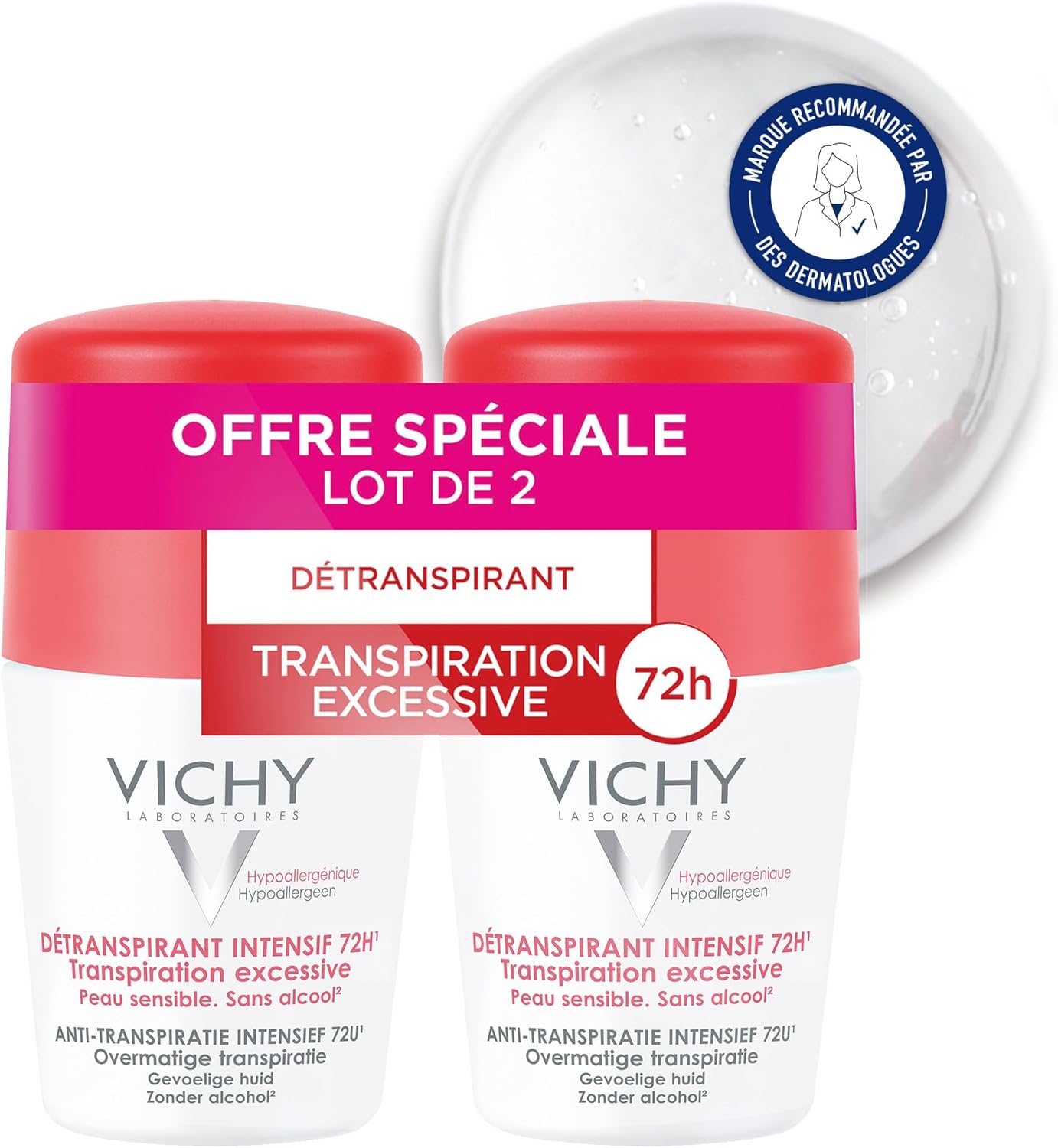 Vichy 72 Hours Excessive Transpiration Deodorant Roll-On 100 ml