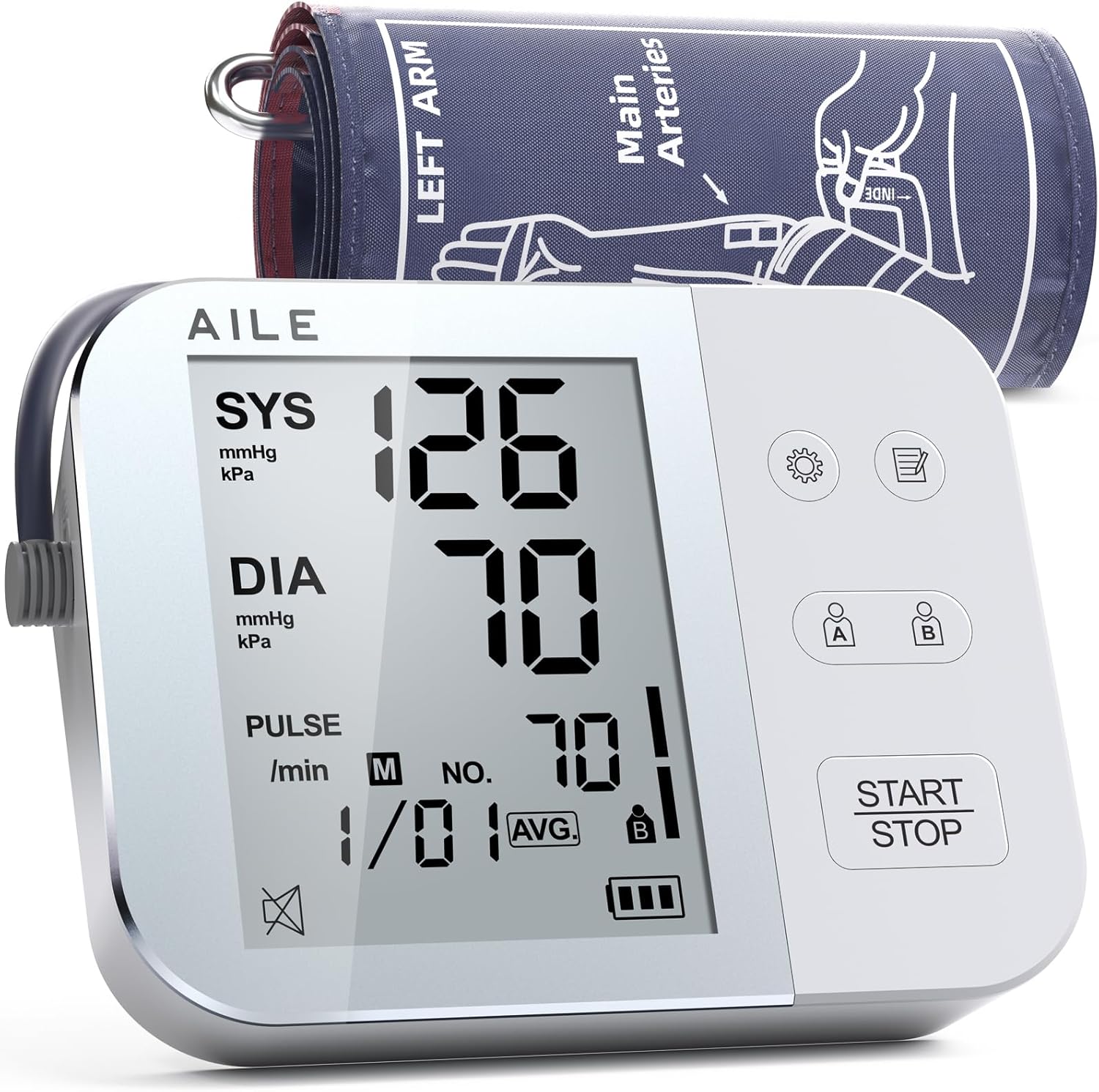 Blood Pressure Monitor for Home Use: AILE 111 Blood Pressure Machine - Blood Pressure Cuff (8.7-16.5") - Voice Broadcast - Accurate and Reliable Upper Arm BP Monitor
