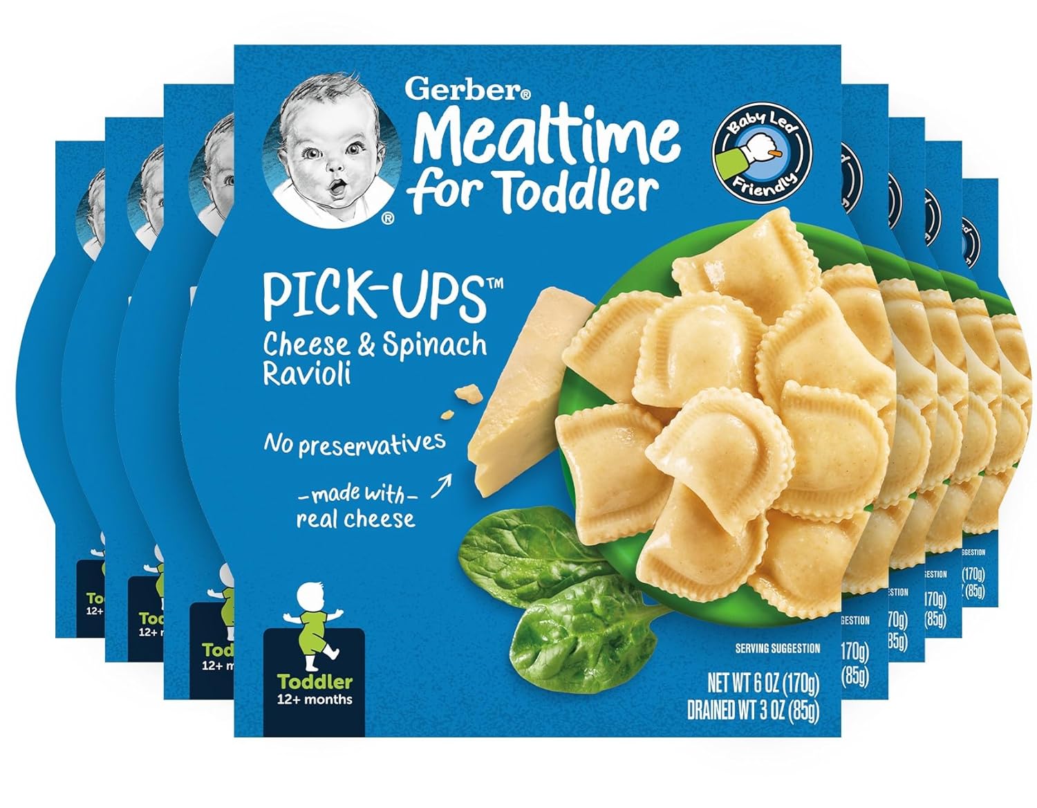 Gerber Pick-ups Cheese & Spinach Ravioli, 6 Ounce (Pack of 8)