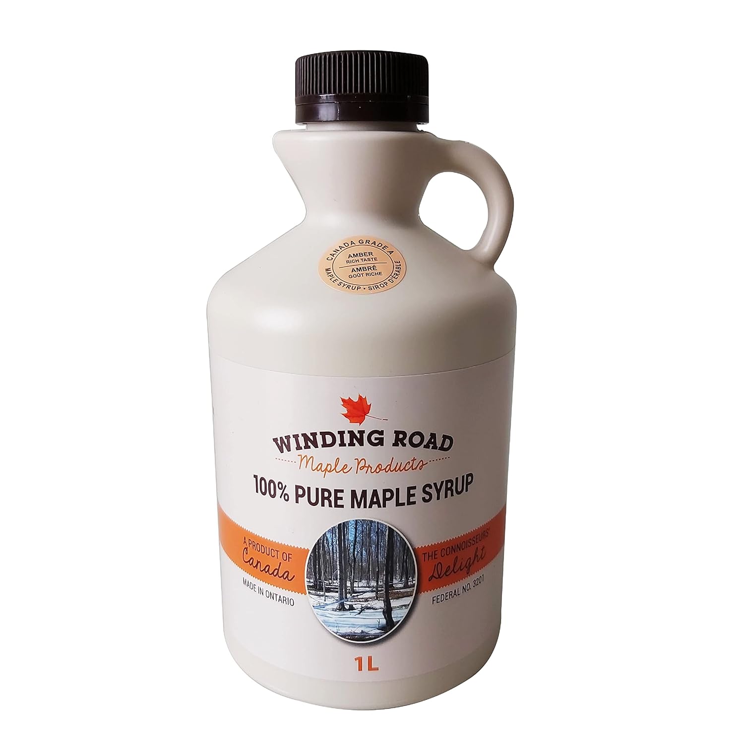 Award Winning 100% Pure Canadian Maple Syrup Grade-A Amber from Elmira Ontario: 4 Generations Locally Harvested & Produced, Vegan Friendly, Gluten-Free like all other maple syrup, No Preservatives, Additives or Artificial Flavours, Authentic Natural Taste 1L