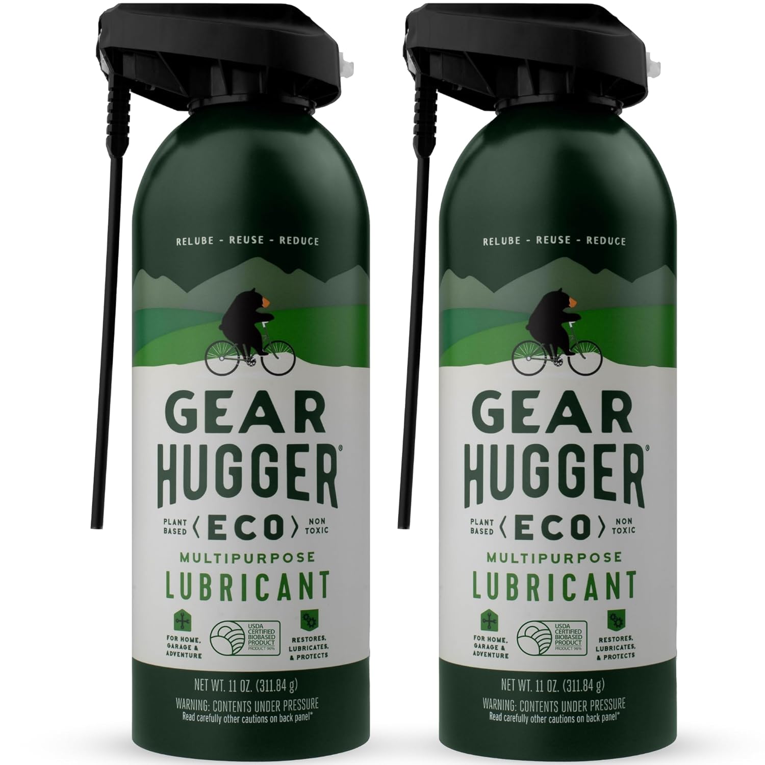 Multipurpose Lubricant - Eco-Friendly (11 oz, Pack of 2), Rust Remover - Garage Door Lubricant Spray, Door Hinge Lubricant & Lock Lubricant - Plant-Based, No Petroleum, No PTFE