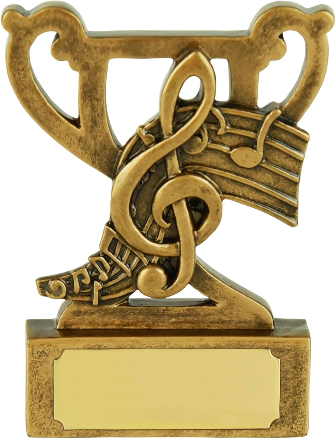 SilverTrophy: Music Award Gold Trophy Prize - Treble Clef, Musicals, Instrument, Performance, Theatre, School Talent Show, DJ's, Clubs, Party, Talent Competition, Band, Music Note Singing Gift