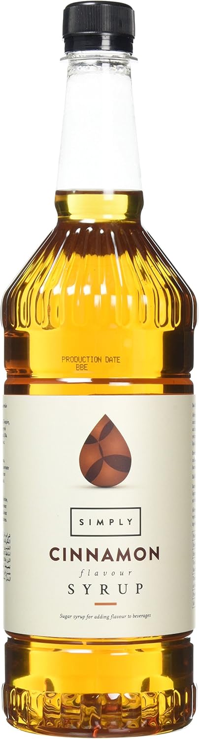 Simply Cinnamon Syrup, Vegan & Nut Free Flavoured Syrup for Coffee, Cocktails & Baking (1 Litre)