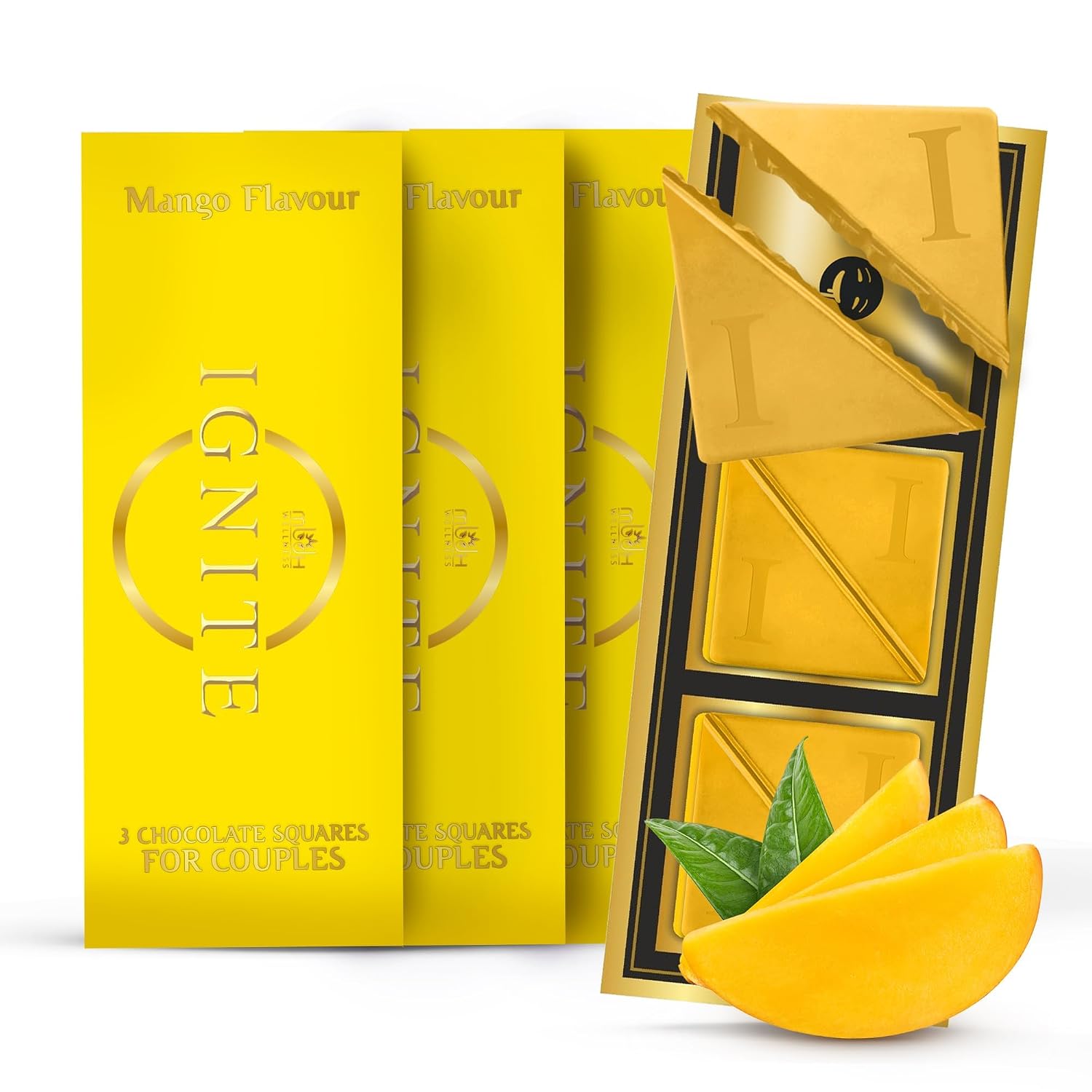 Ignite Mango Squares for Couples, White Chocolate, His & Hers Chocolate