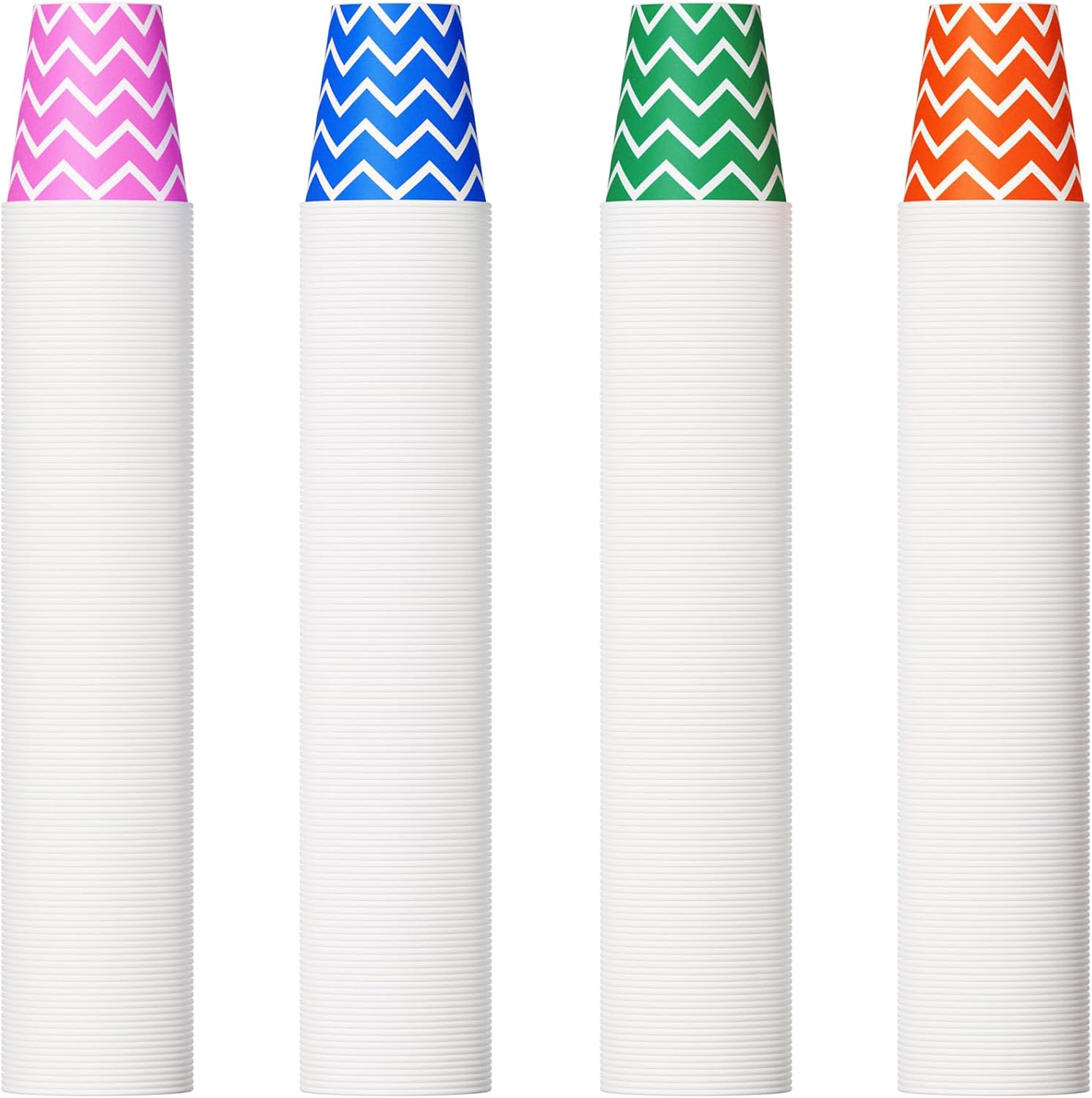 500 Pack 5oz Paper Cups, Multicolor Paper Disposable Cups, Small Mouthwash Cups, Cold Beverage Drinking Cup for Party, Travel and Event (Strip)