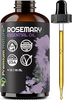 Organic Rosemary Essential Oil for Diffuser Aromatherapy Oil Rosemary Essential Oil for Skin Organic Rosemary Oil for Hair Growth Organic Diffuser Oil Essential Oil for Body Oils Aceite de Romero 4oz
