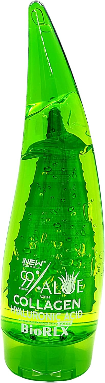 99% Purity Aloe Vera Gel with Collagen and Hyarulonic Acid for Face, Body and Hair 250 ml