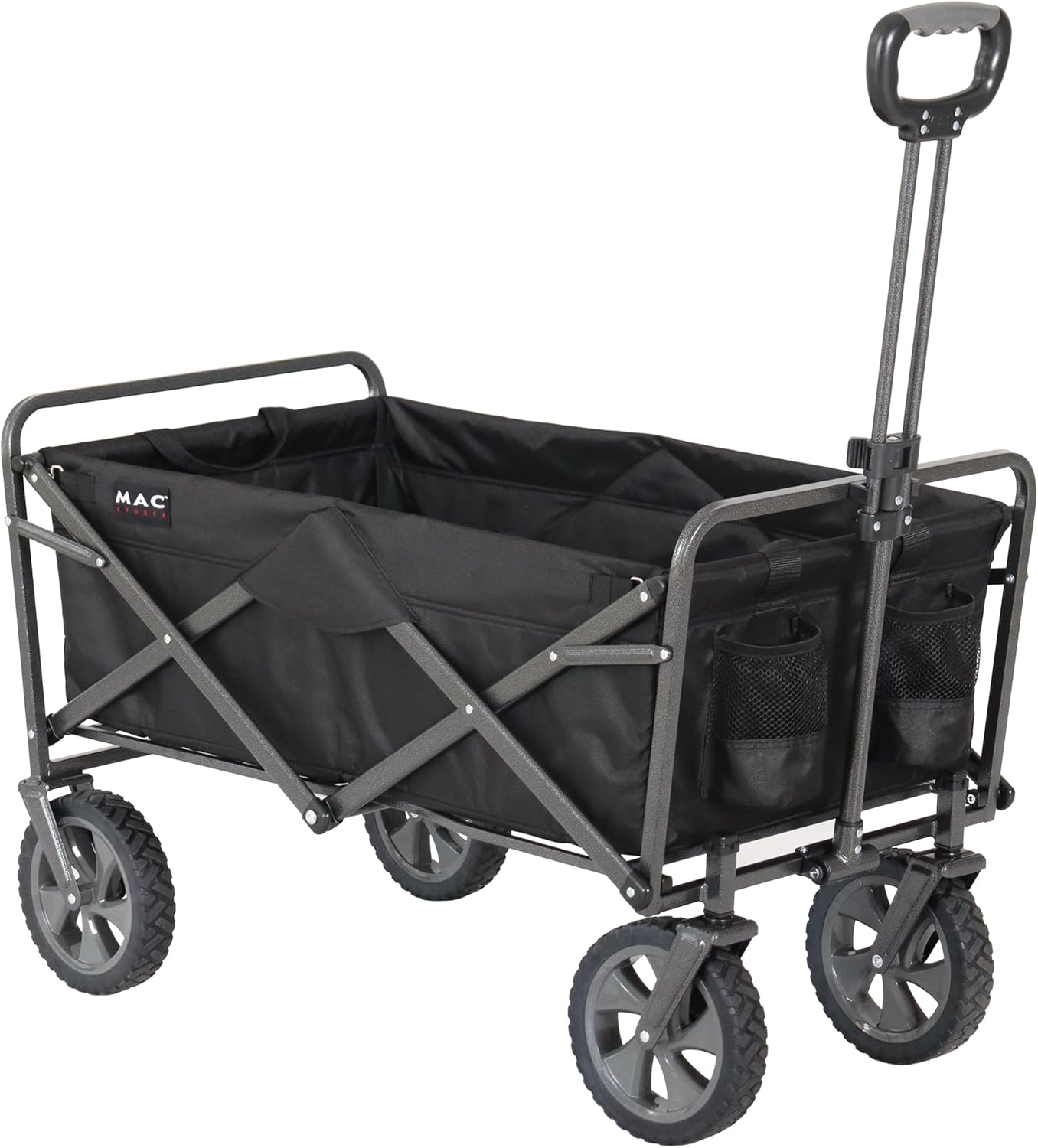 Mac Sports Collapsible Folding Outdoor Utility Wagon, Black
