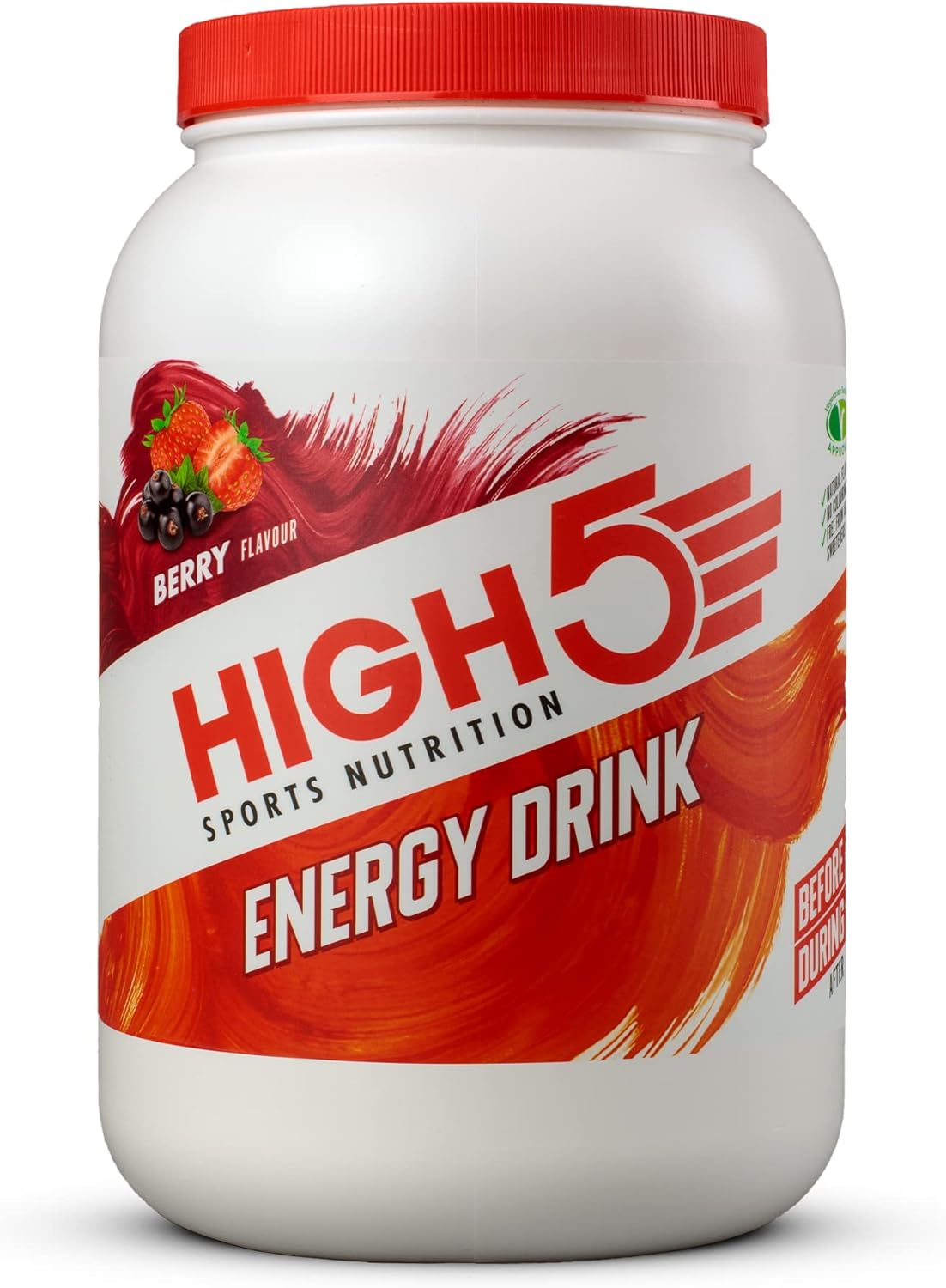 HIGH5 Energy Drink - Electrolytes Sport Energy Drink Powder - Isotonic Drink with 2:1 Fructose - Hydration for Running, Cycling, Endurance Fuel - Natural Flavours, Vegan (Berry, 2.2kg - 46 Servings)