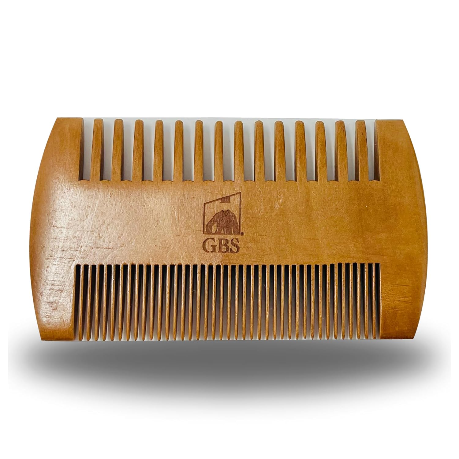 G.B.S 2 Sided Beard Comb - Pocket Sized Wooden Beard & Mustache Comb with Fine & Coarse Teeth - Perfect for Use with Beard Balms, Mustache Wax and Oils