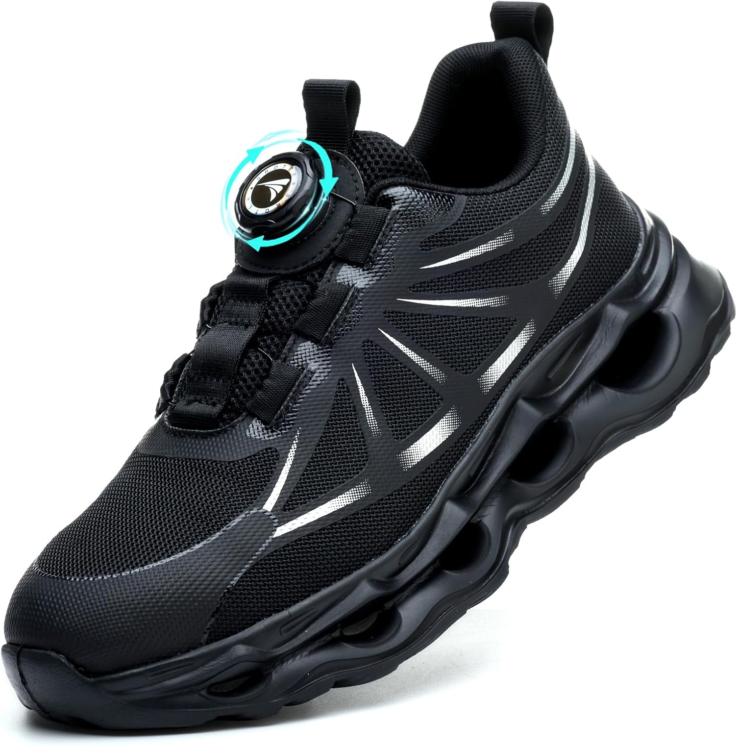 VAVOBIS Safety Trainers Men Womens Steel Toe Cap Trainers Non Slip Safety Shoes Lightweight Work Trainers Puncture Proof Work Shoes with Swivel Buckle Shoelaces