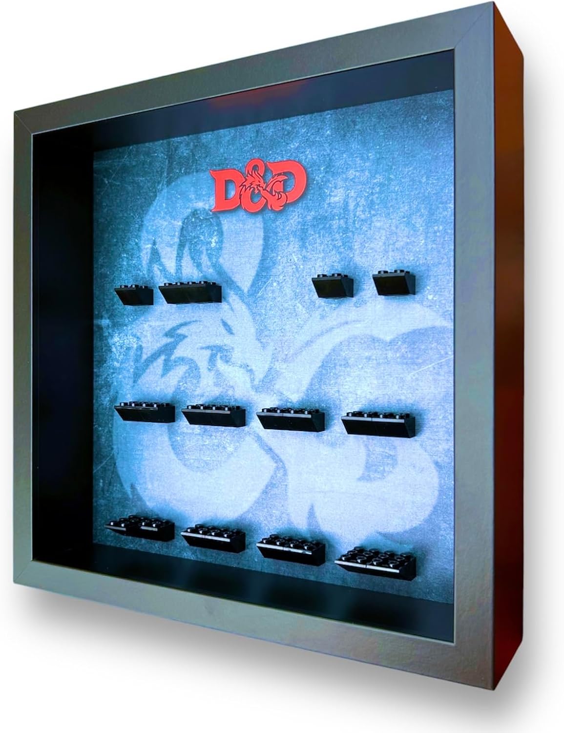 FRAMEPUNK Minifigure Display Case - for LEGO Dungeons and Dragons Series 71047 - Wall Mount or Free Stand - Removable Front - Black Frame