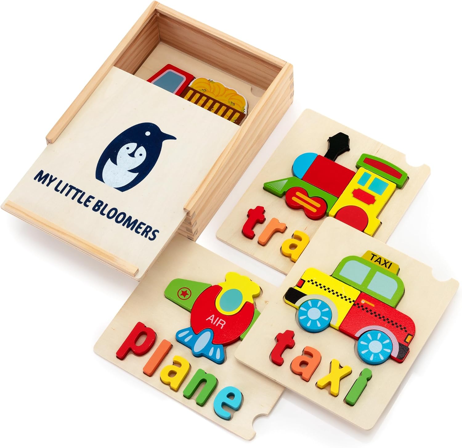 Montessori Wooden Puzzle for Toddlers – Educational Puzzles for Kids Ages 3-5, Fun Learning Toys for 3-Year-Olds, Fine Motor & STEM Development, Vehicle-Themed Gift for Preschoolers