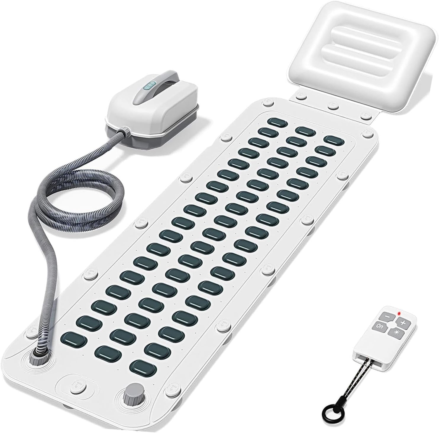 Bath Spa Massage Mat, Jacuzzi Bath Mat with 6-Speed Adjustable, Non-Slip and Inflatable Pillow, Bath Spa Mat for Bathtub(Upgraded Version)