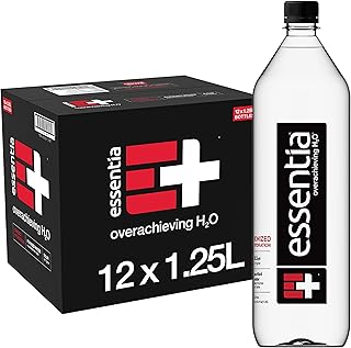 Essentia Water LLC , 99.9% Pure, Infused with Electrolytes for a Smooth Taste, pH 9.5 or Higher; Ionized Alkaline Water, Black, 42.3 Fl Oz (Pack of 12)