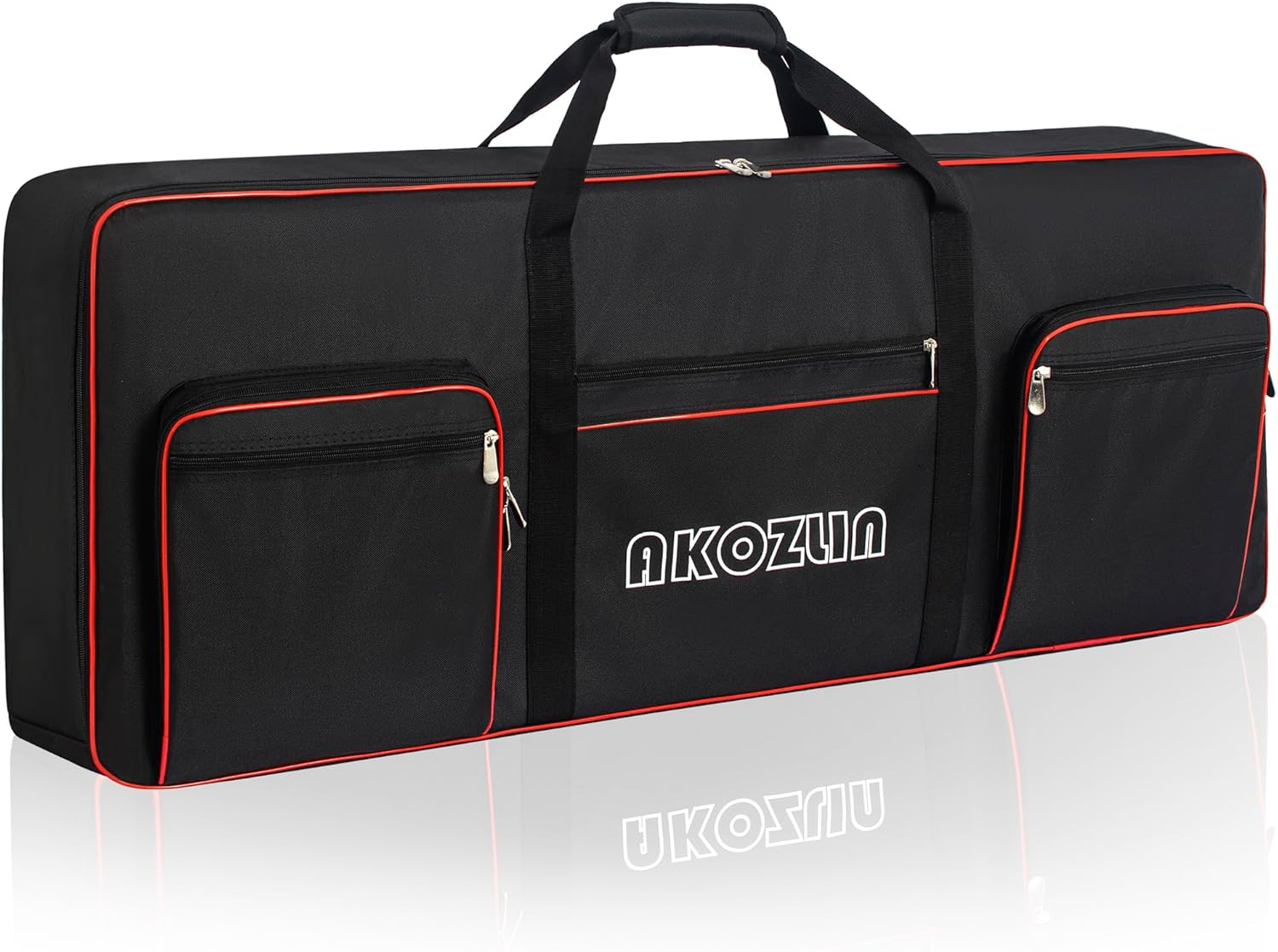AKOZLIN 61 Keys Electric Piano Keyboard Gig Bag with Adjustable Straps and 5-Pocket for Keyboard Accessories,61 Key Keyboard Case 40.6"x5.3"x15.7"