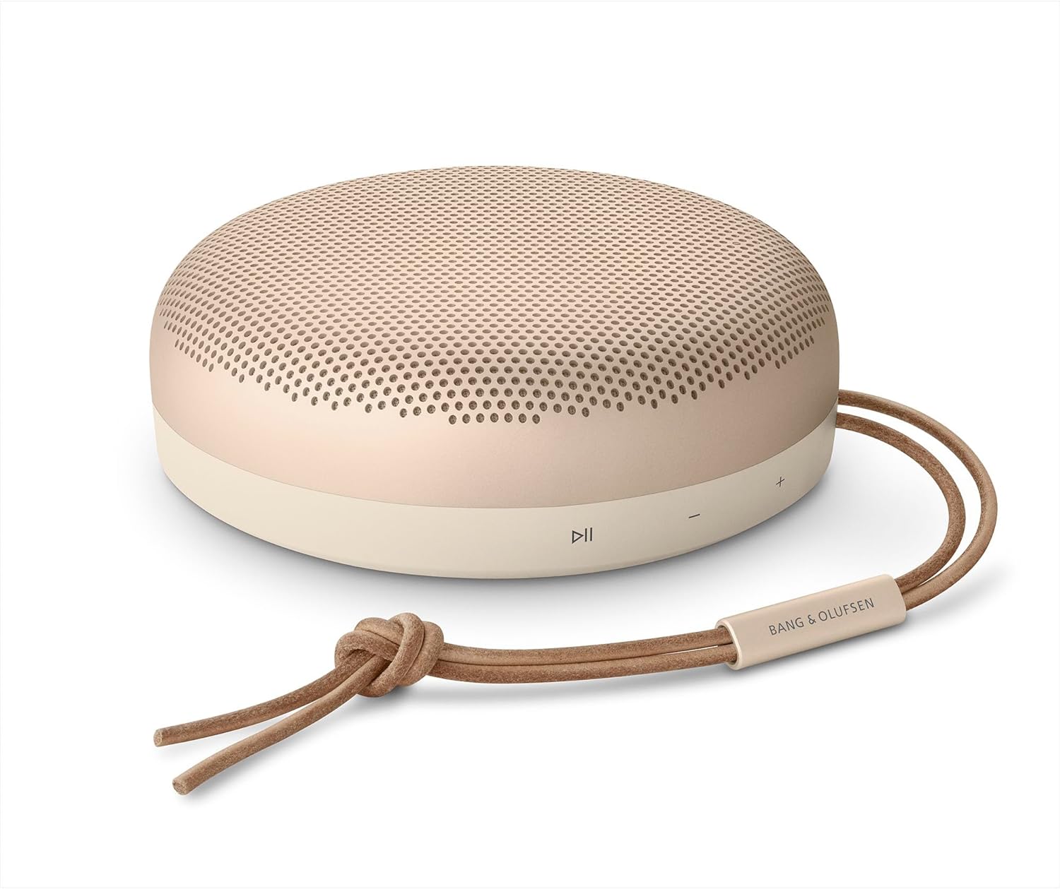 Bang & Olufsen Beosound A1 (2nd Gen) - Premium Wireless Portable IP67 Waterproof Bluetooth Speaker with 360 Degree Sound, Alexa Voice Assistant, Speakerphone, Up to 18 Hrs Playtime - Gold Tone