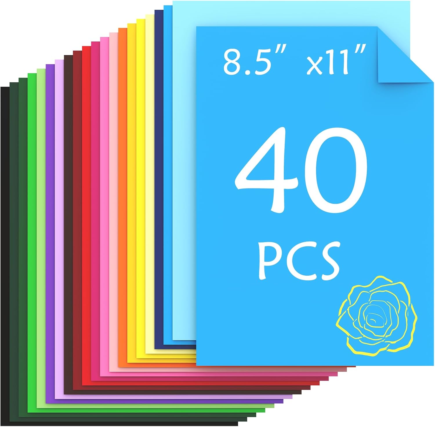 Ftumertly 40 Sheets Colored Cardstock, 20 Assorted Colors 180gsm/65lb Card Stock Paper 8.5 x 11 Card Stock Colored, Colorful Cardstock Paper for Crafting, Christmas DIY Card Making, Scrapbooking