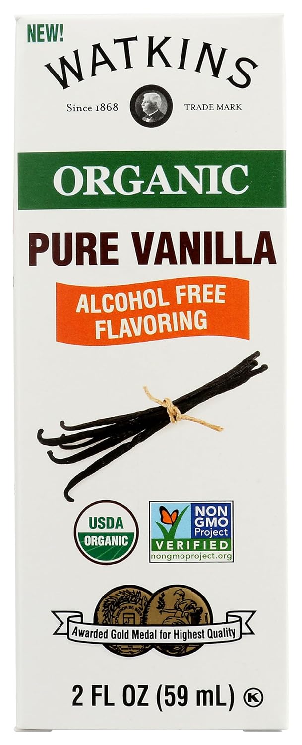 Watkins Organic Pure Vanilla, Alcohol Free, Non GMO, 2 Fluid Ounces (Pack Of 12)