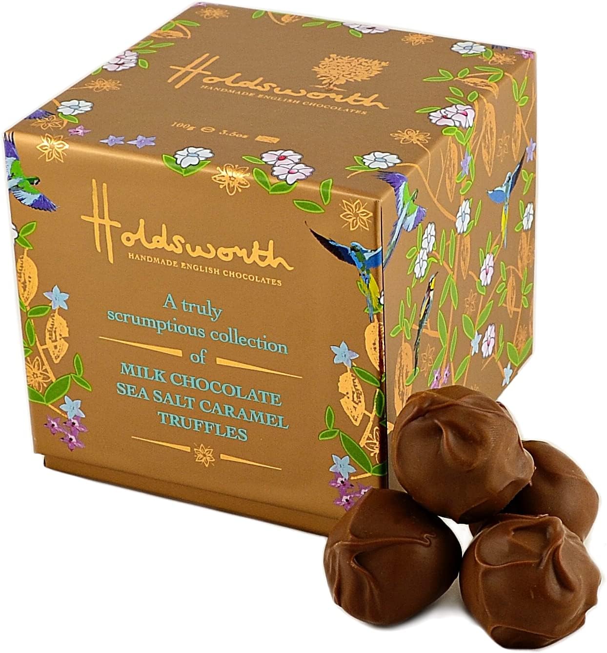 Holdsworth Chocolates Classics - Sea Salt Caramel Truly Scrumptious Handmade Milk Chocolate Caramel Truffles 100g