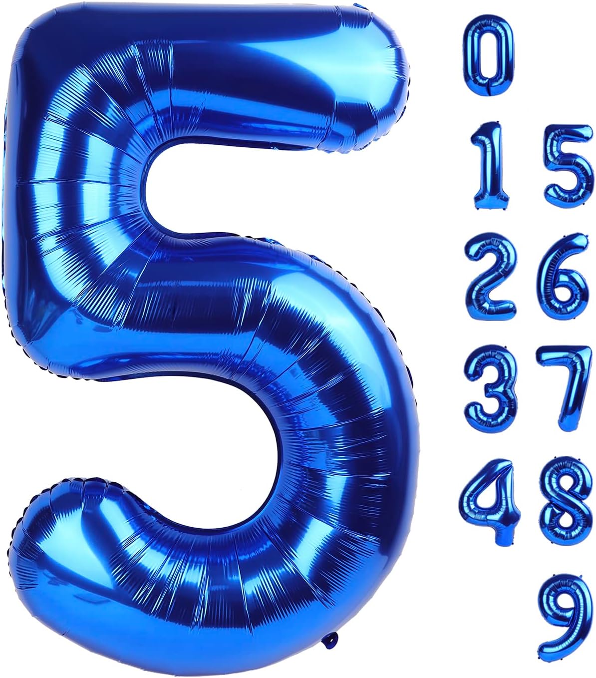Number 5 Balloon 40 Inch for 5th Birthday Decorations, 15 25 35 50 Big Navy Blue Numbers Balloons for Wedding Party Decor