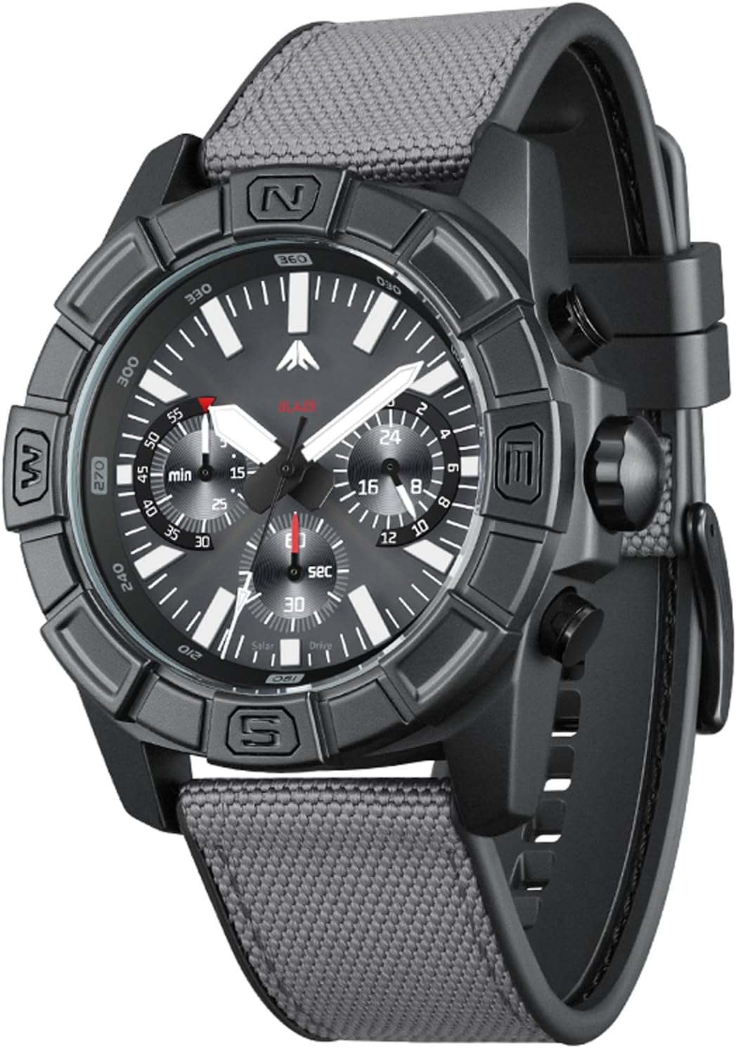 findtime Military Watches for Men Solar Powered Watch Waterproof Analogue Watch with Chronograph