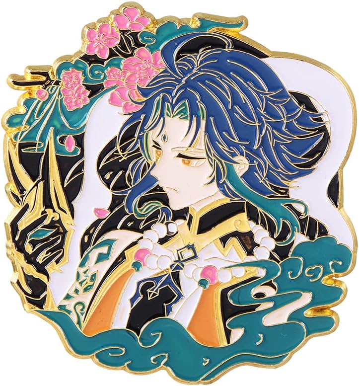 Genshin Impact Hutao Brooch Pin - Hutao Characters Cosplay Enamel Brooch Lapel Pin - Gift for Fans, Women and Girls