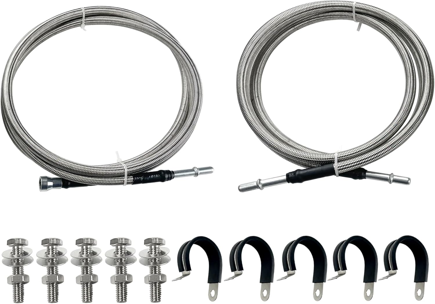 819-816 Fuel Lines Kit Compatible with Chevrolet Silverado 1500 2500 3500 2004-2010, Compatible with GMC Sierra 1500 2500 3500 2004-2010 Flexible Stainless Steel Braided Fuel Line