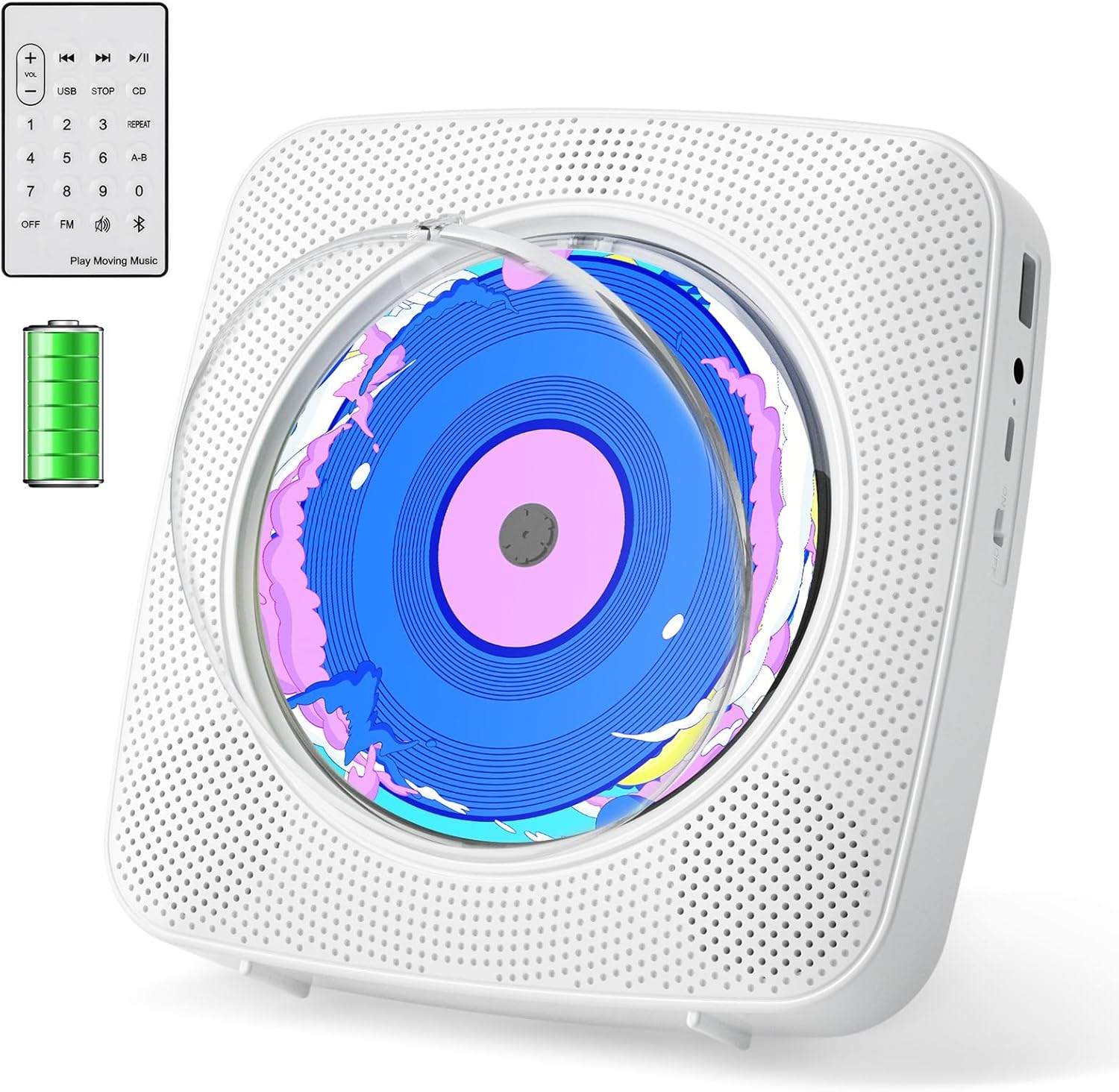 CD Player Portable: Kegaudio CD Players for Home with Speakers & Bluetooth & Remote Control & Removable Dust Cover Desktop & Wall Mounted CD Player with Radio Support USB/AUX Playback Headphone jack