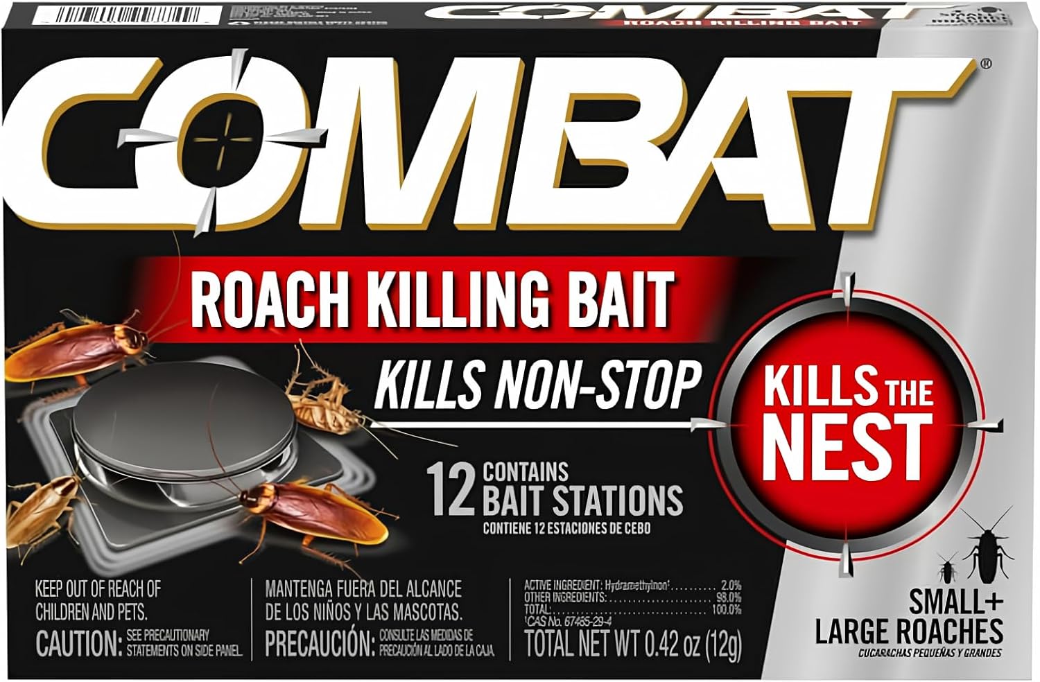 Combat Large + Small Roaches Roach Killing Bait Stations, 12 Count