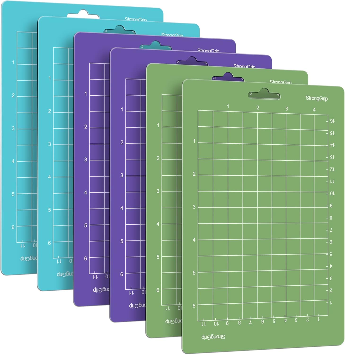 SIMDAO 6Pcs Cutting Mat for Cricut Joy 6.5'' X4.5'' (Standardgrip, Lightgrip, Stronggrip), & Replacement Mat, Adhesive Sticky Mats Accessories, Green, Purple, Blue, (JJ4555-611)